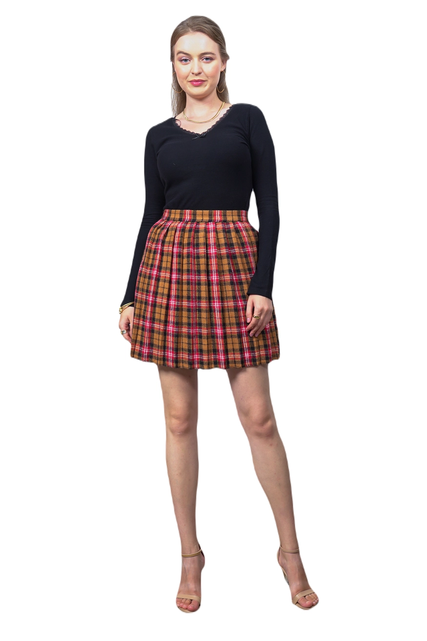 Pleated Mini Skirt - Women Fashion Turkey