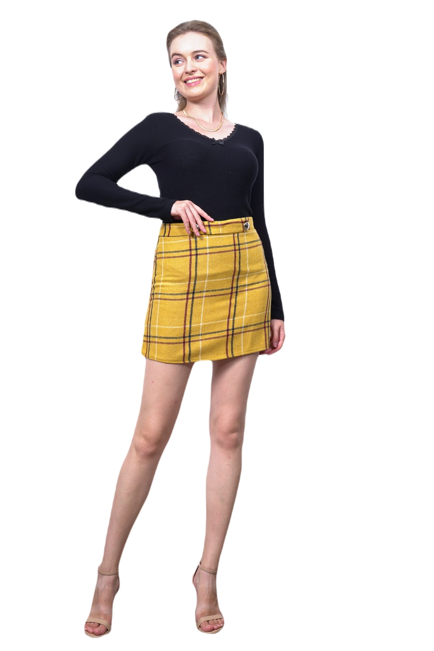 Button Mini Skirt - Women Fashion Turkey
