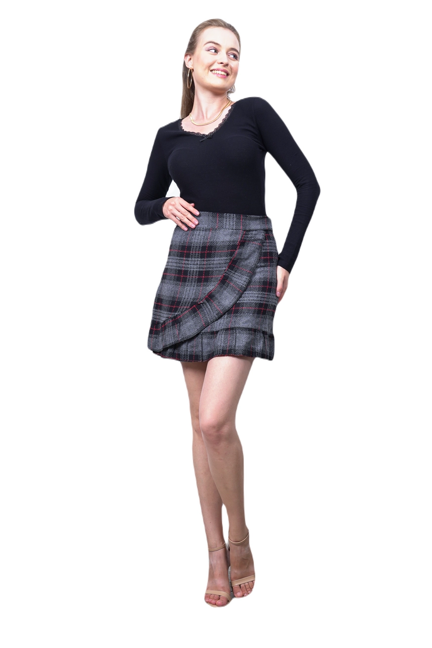 Leaf Detailed Mini Skirt - Women Fashion Turkey
