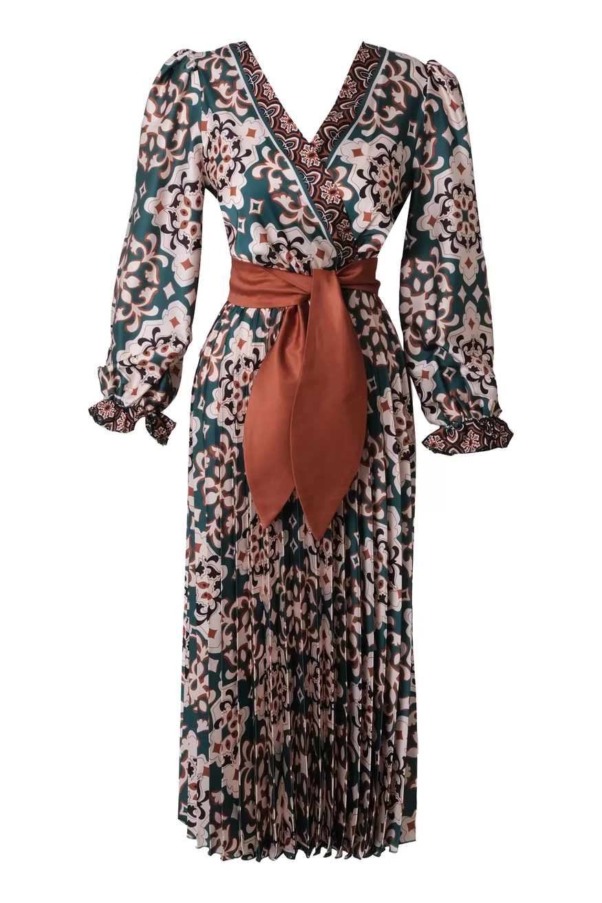 Long Sleeve Midi Dress - Women Fashion Turkey