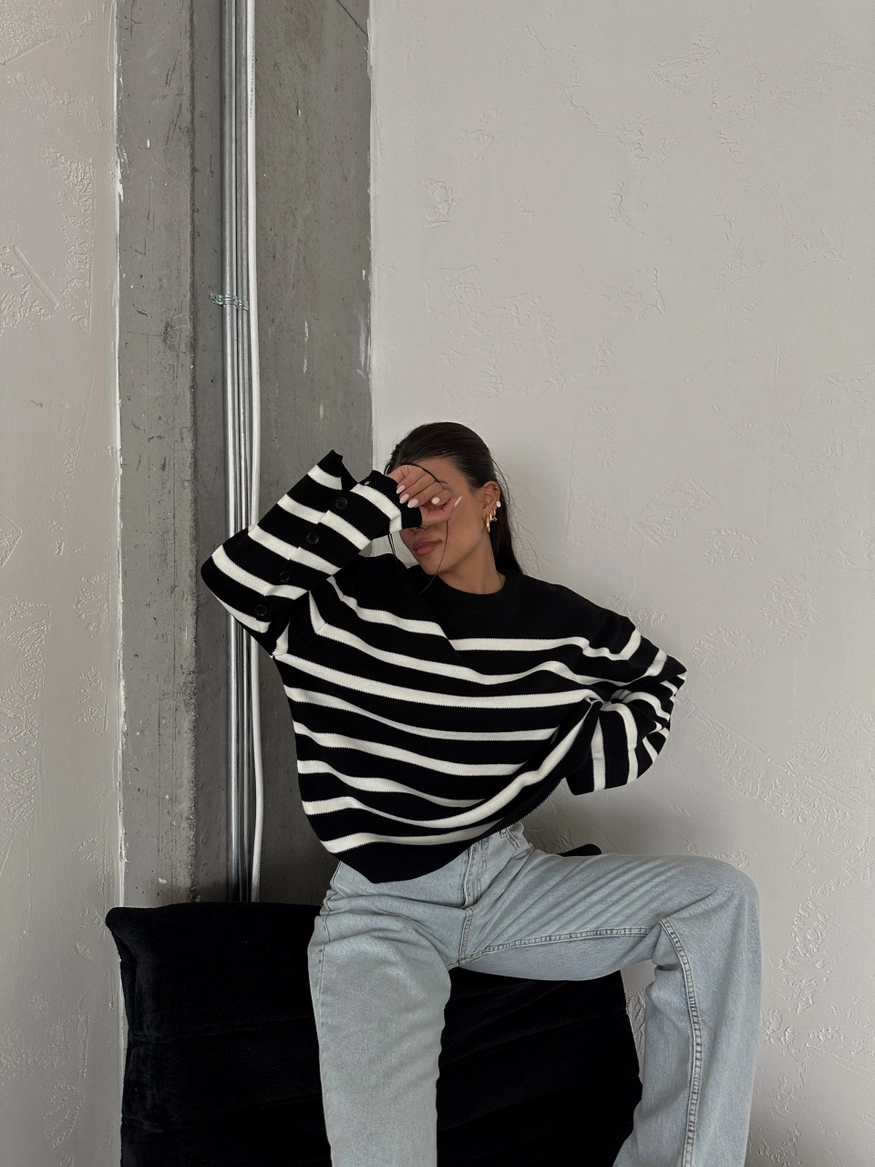 Striped Sweater - Women Fashion Turkey